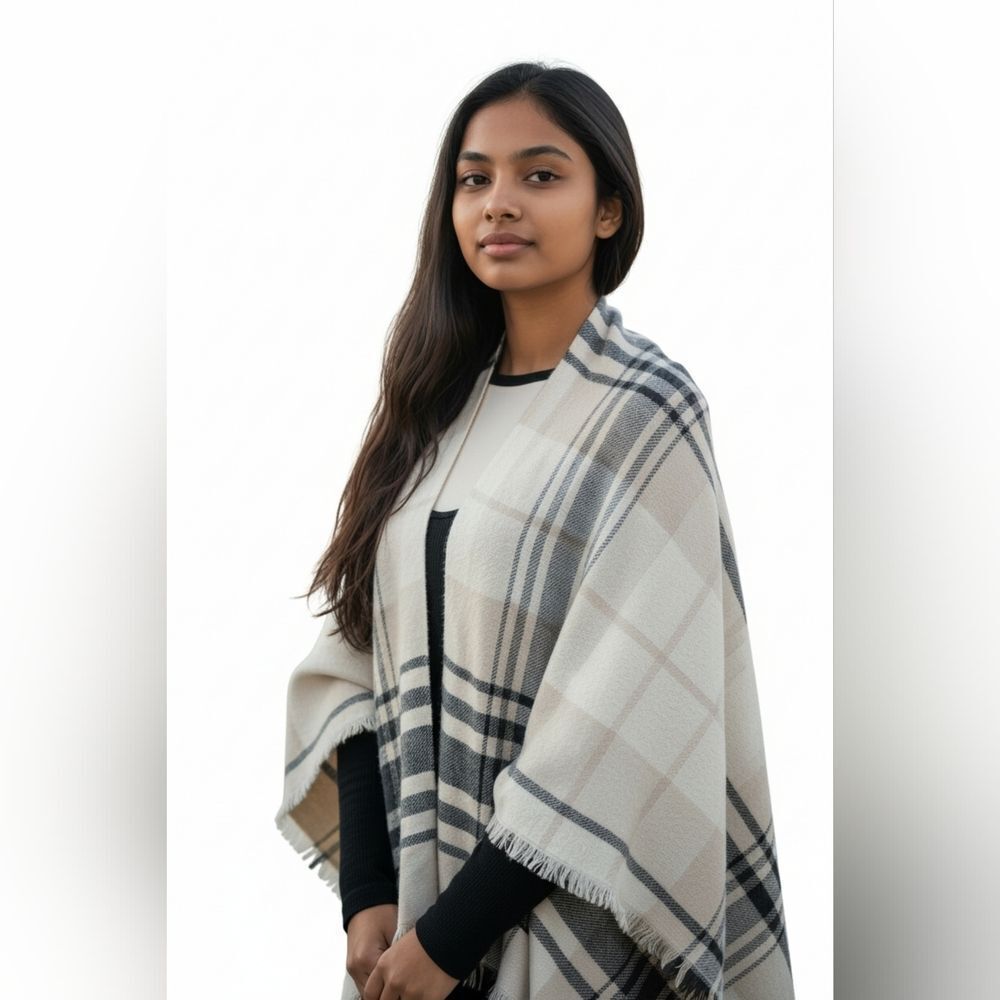 Timless Classic Plaid Shawl  Wrap sz OS